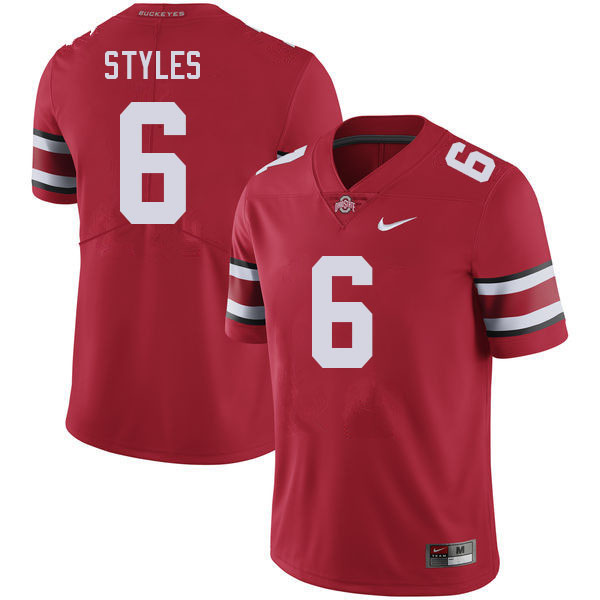 Ohio State Buckeyes Sonny Styles Men's #6 Red Authentic Stitched College Football Jersey